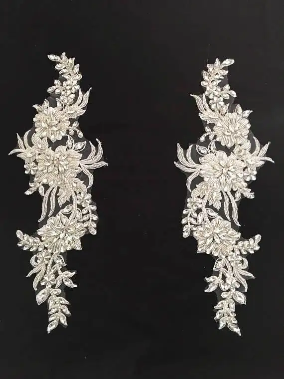 Роскошная Свадебная Кружевная аппликация стразы свадебное платье аксессуары