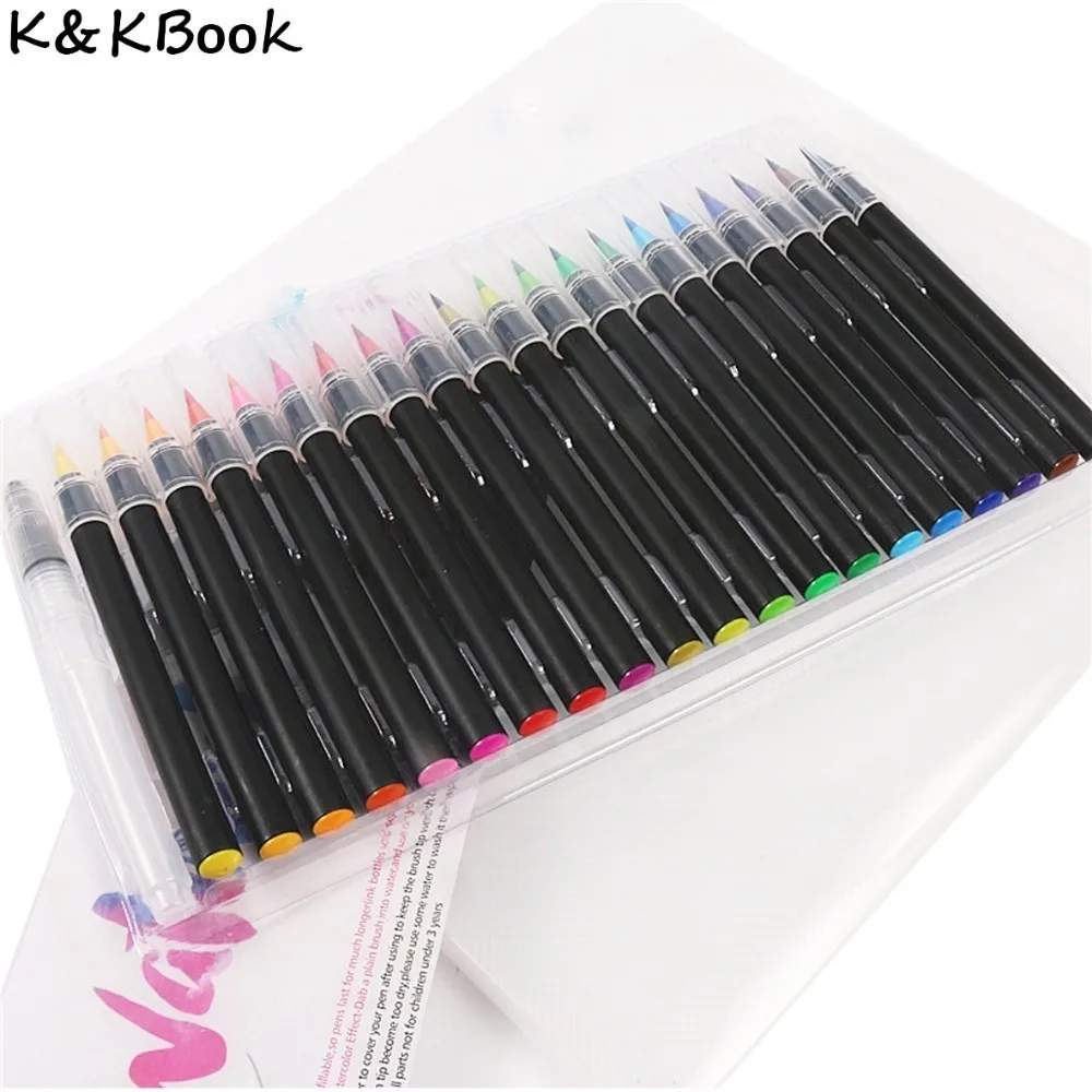 Ручка для каллиграфии K & KBOOK 20 цветов кисть ткани ручка акварельные