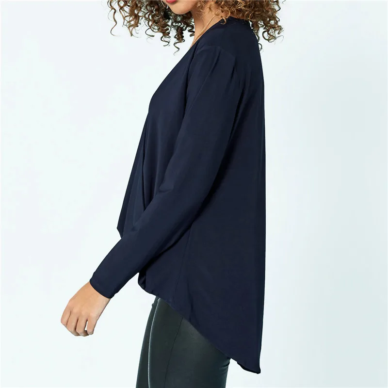 Fashion Women Long Sleeve Solid Blouse 2019 Spring Loose V neck Shirt Ladies OL Tops blusas femininas Plus Size Clothing Shirts