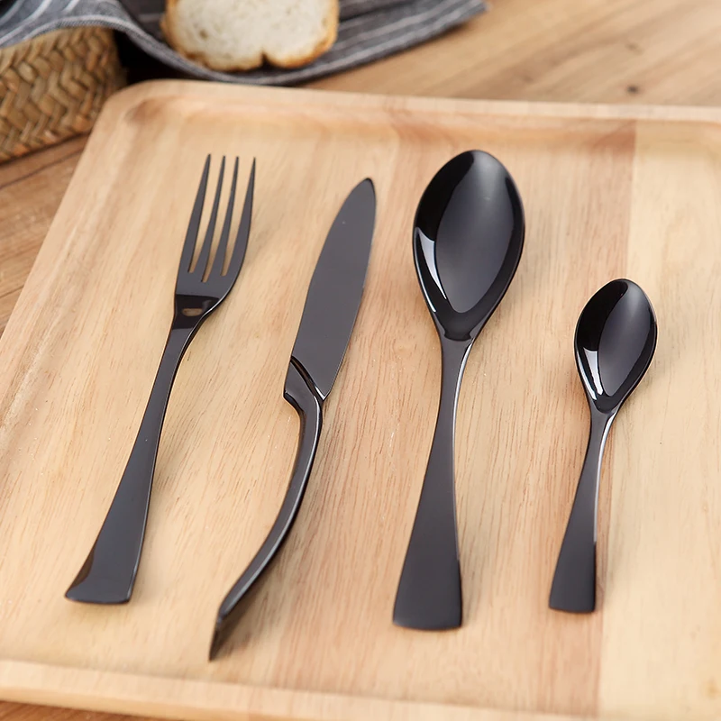 Набор столовых приборов из нержавеющей стали 4 шт./компл.|fork knife|tableware setblack cutlery |