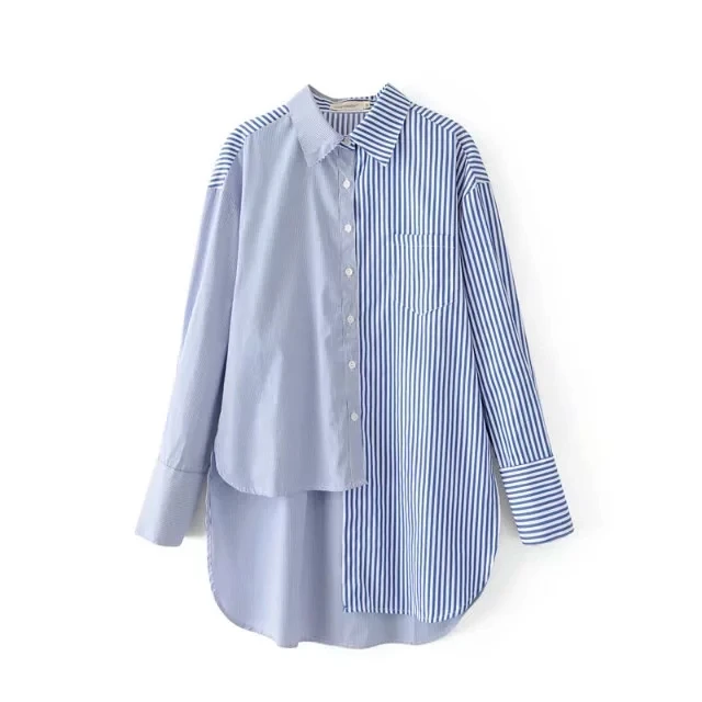 Полосатые Модные топы с длинными рукавами для женщин блузка Лето 2017 женская