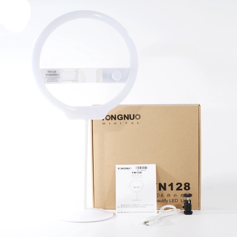 YONGNUO YN128 мобильный телефон LED заполняющий светильник Beauty Lamp 3200K-5500K регулируемый
