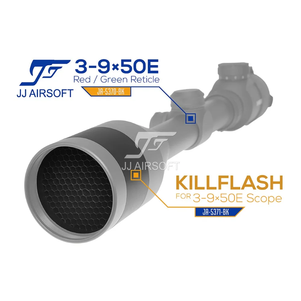 JJ Airsoft Killflash / Kill Flash for 3-9x50E Red/Green Reticle Rifle Scope (Black) | Спорт и развлечения