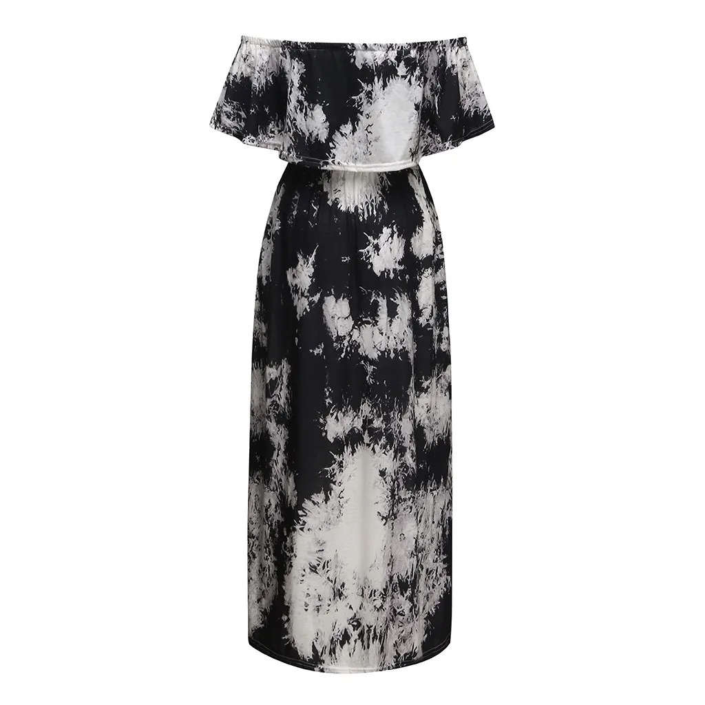 Платье женское длинное с открытыми плечами пикантное модное Черное вечернее