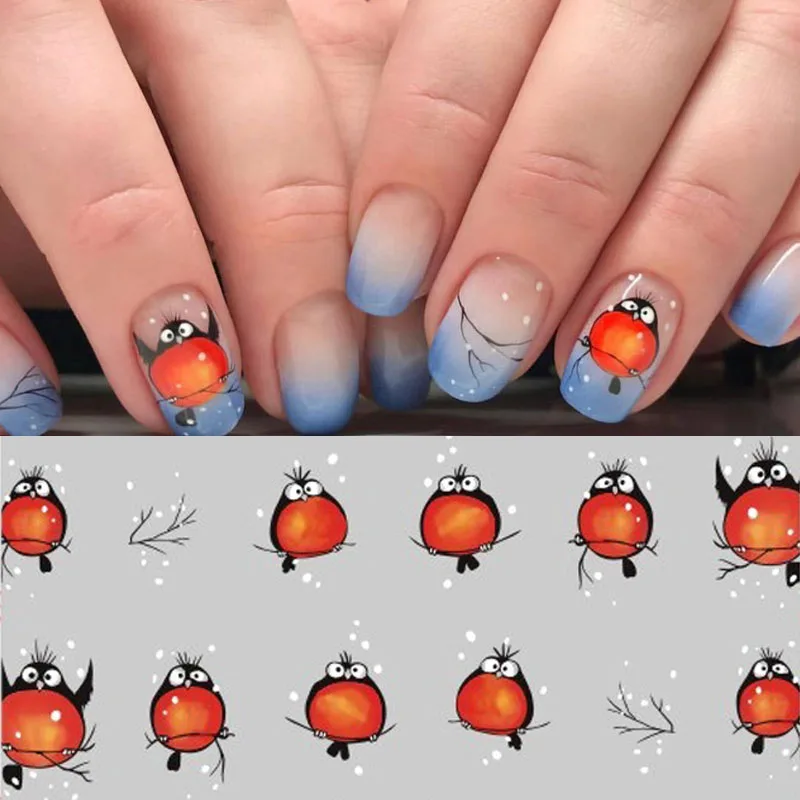 

New Fashion 1Sheets 3D Water Decals Nail Art Stickers DIY Beautifully flowers bird types Nails Sticker Decorations Manicure Z052