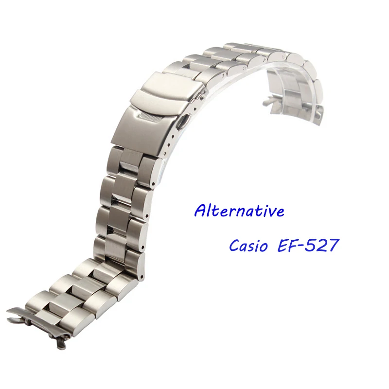 UYOUNG ремешок для часов Casio EF-527 из нержавеющей стали браслет аксессуары для часов Серебряный ремешок