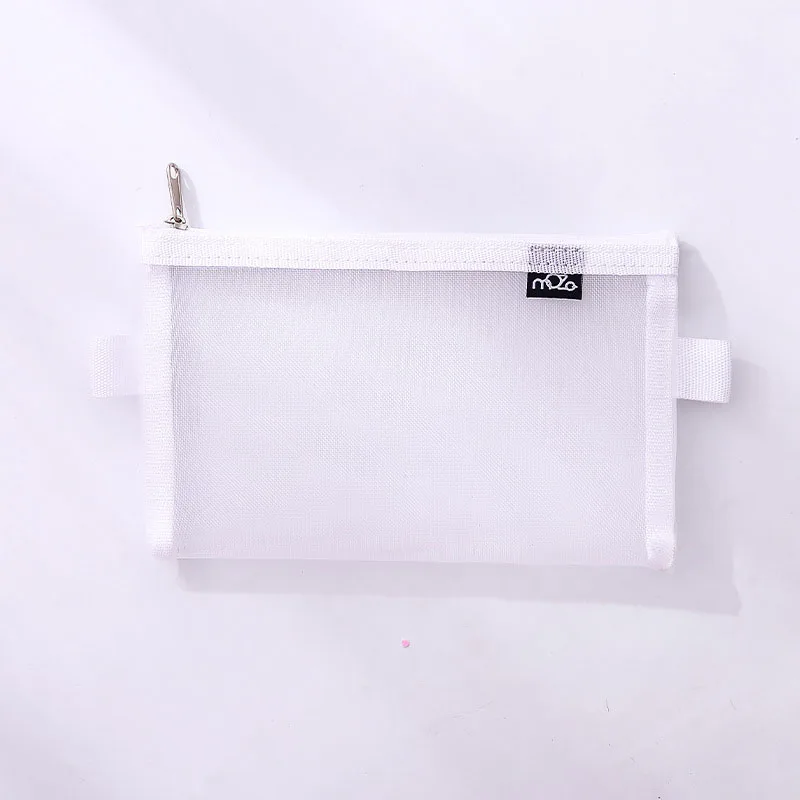white Big Простой Прозрачный сетчатый чехол для карандашей для офиса, студентов, чехол для карандашей s, нейлон, Kalem Kutusu, школьные принадлежности, коробка для ручек, Astuccio Scuola - Цвет: white Big