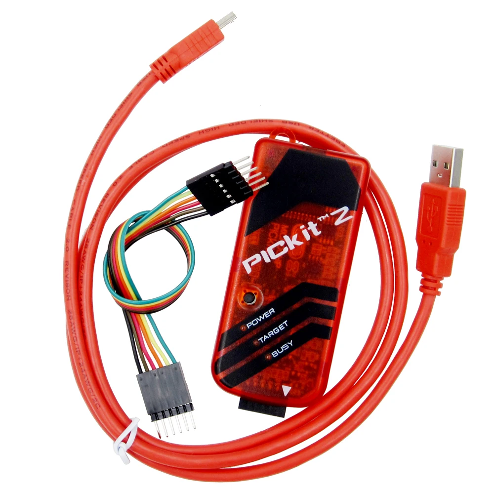 PICKIT2 PIC Kit2 симулятор PICKit 2 программатор Emluator красного цвета с USB кабелем Dupond Wire|wire