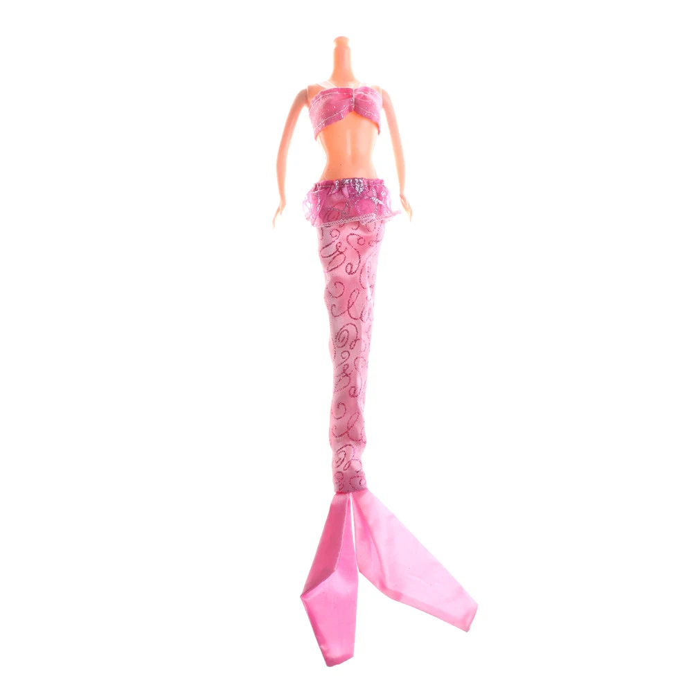 2 шт./лот розовые синие куклы ручной работы платье Русалка вечернее юбка Модная