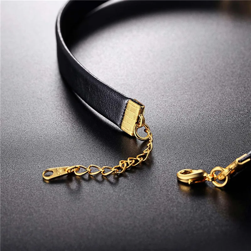 Colare Чокеры Ожерелье Женщины Золото/Серебро Цвет кулон крест с сердцем кожа