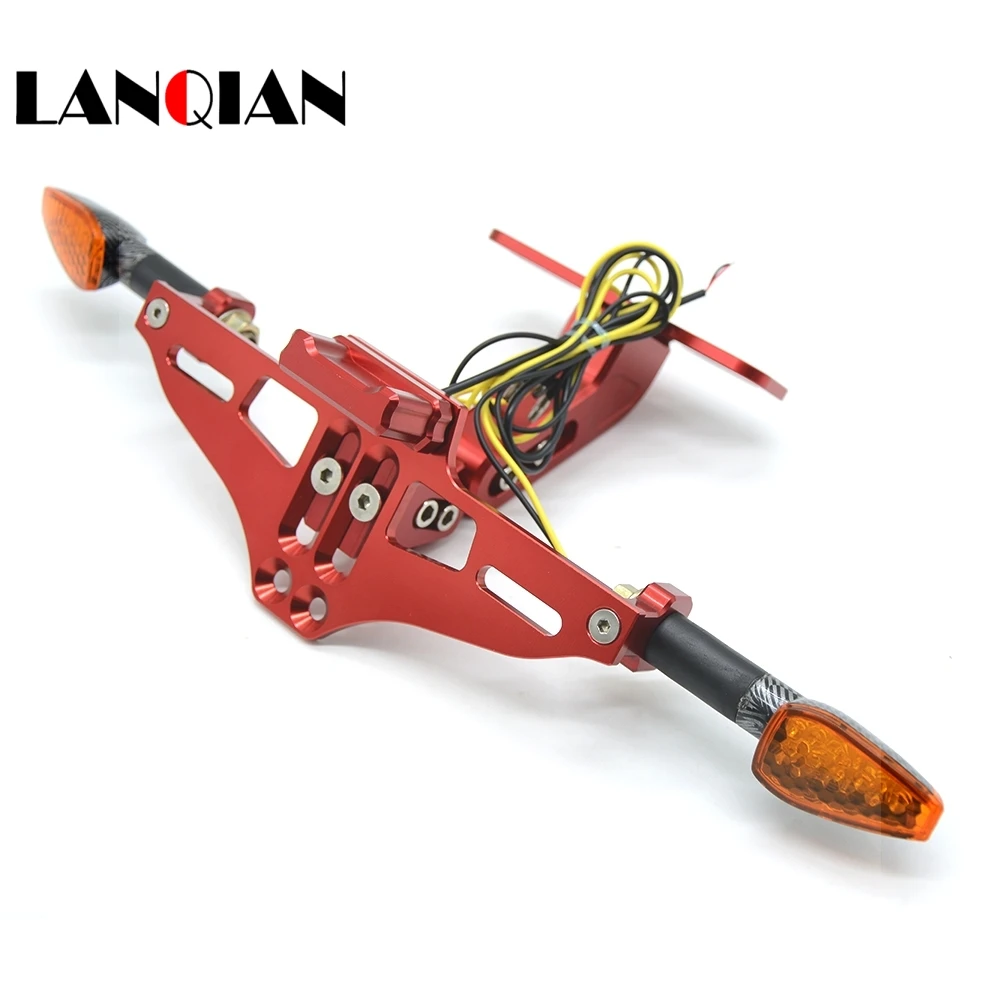 

7 Color Motorcycle Adjustable CNC License Plate Frame signal lights Bracket For DUCATI MONSTER 620/696/796/821/1200 DIAVEL