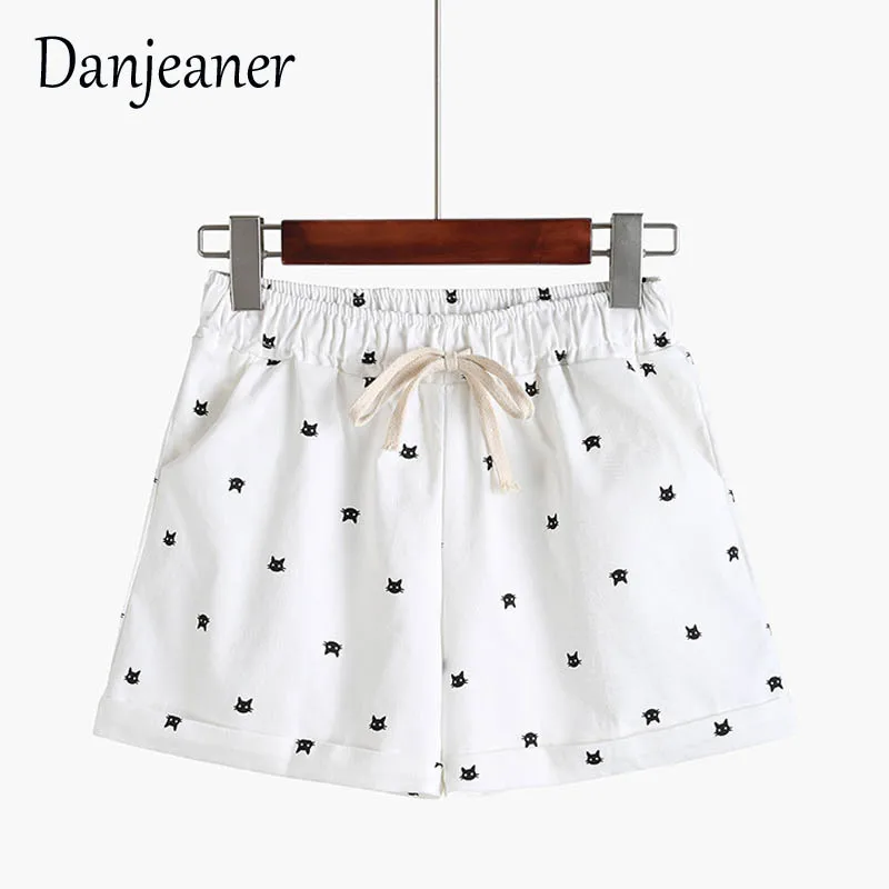 Danjeaner 2018 летние корейские брюки с эластичным шнурком из хлопка женские пляжные