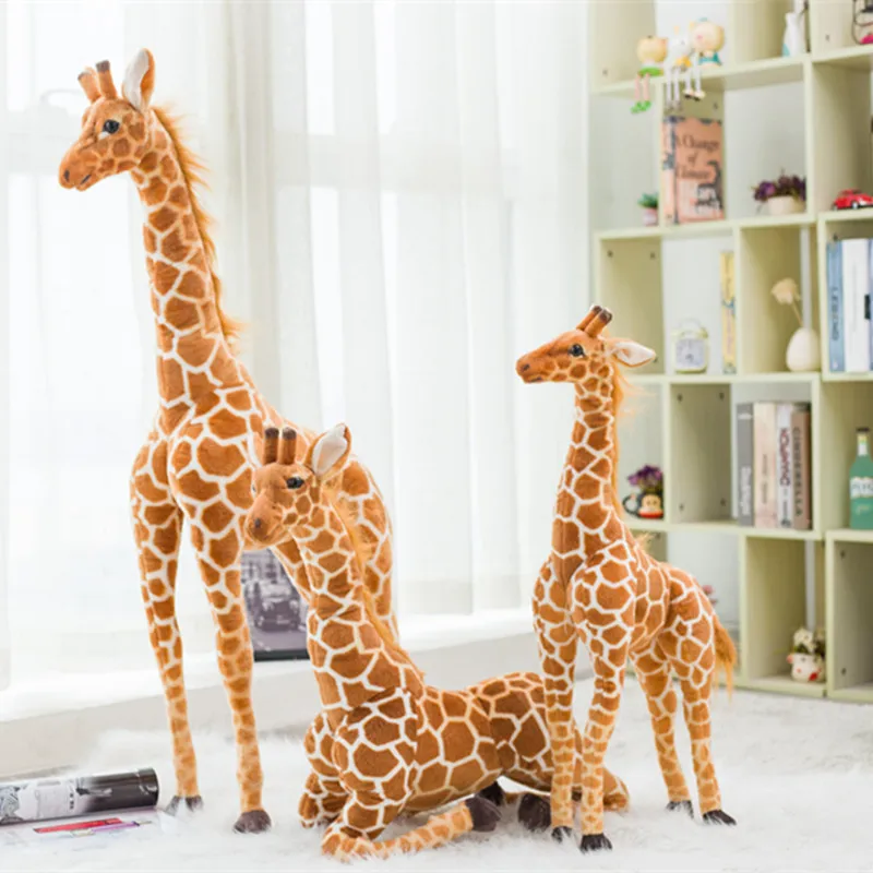 

Huge Real Life realistic Giraffe Plush Toy Cute Stuffed Animal Doll Soft Simulation Giraffe Doll High Quality Birthday Gift Kid