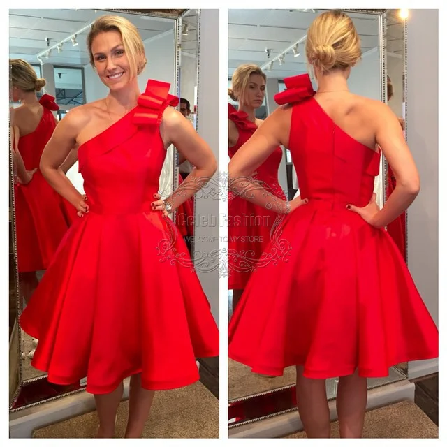 Коктейльные Платья 2017 Одно Плечо Длиной До Колен Коктейль Платье Халат Де