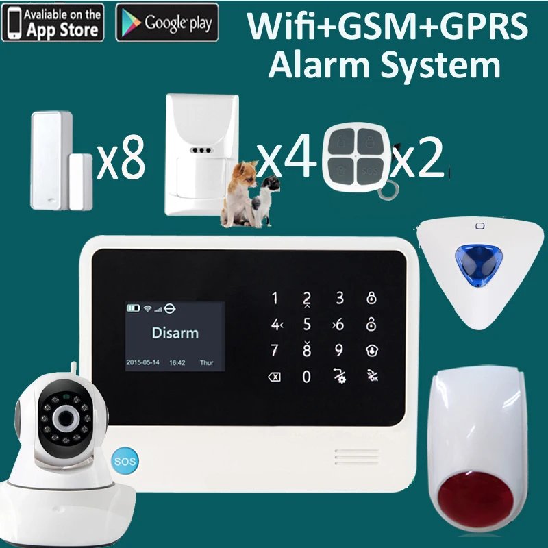 WiFi GPRS GSM сигнализация Система IOS Android APP контроль беспроводной датчик вторжения
