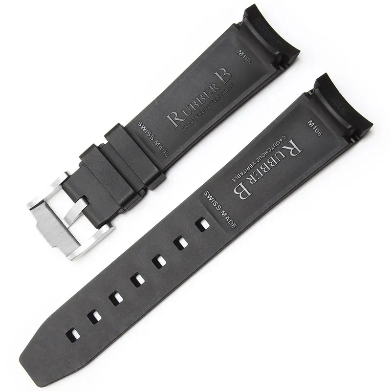 Silicone Rubber bracelet 20mm watchband sport watch strap curved interfaces wristband waterproof accessories belt | Наручные часы
