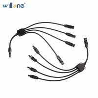 willone free shipping 1 pair y branch cable connector solar branch connector 1 to 4