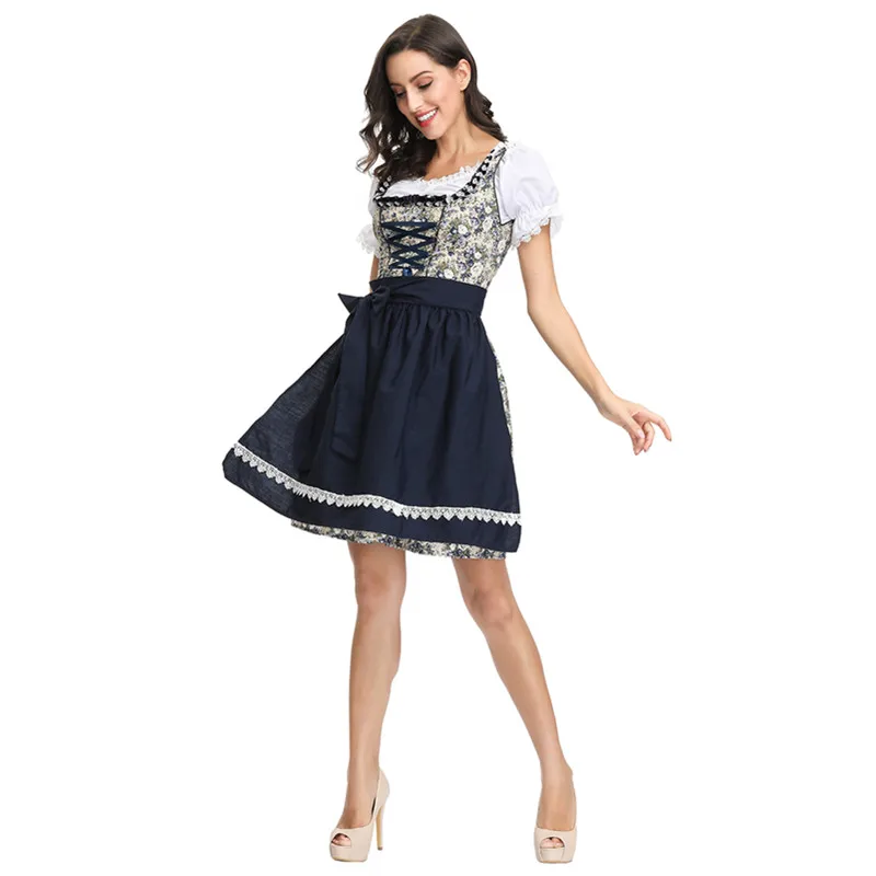 Традиционный Костюм Октоберфест немецкая Баварская праздничная одежда для пива наряд с цветочным узором