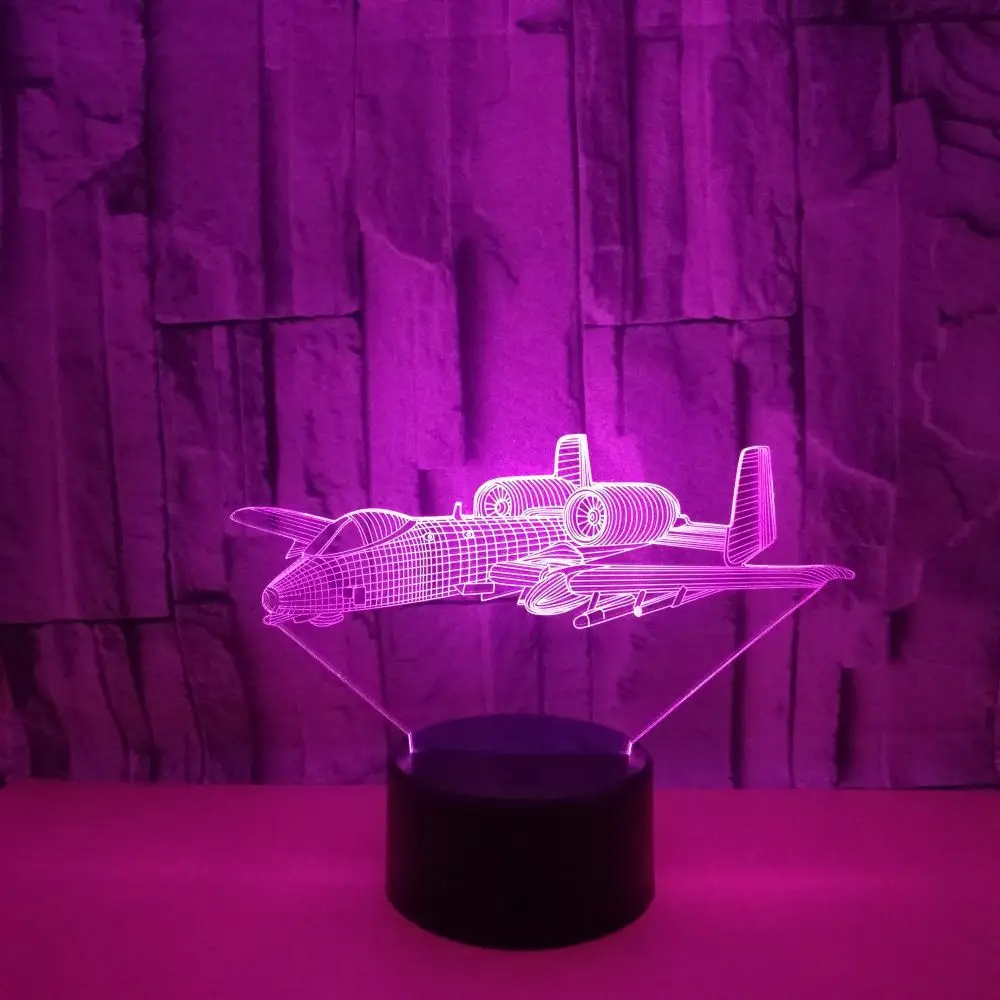 3d лампа для самолета с дистанционным управлением 7 цветов креативное