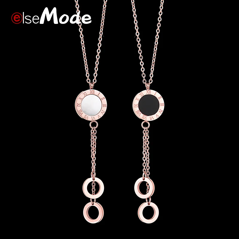 ELSEMODE женское модное ожерелье чокер из нержавеющей стали с римскими