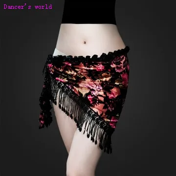 Оптовая продажа одежды для танца живота печать кисточкой танец хип шарф женщин