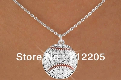 Модные 10 шт. много посеребренных прозрачных Стразы Красная эмаль бейсбольная