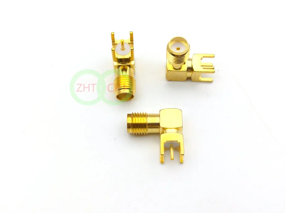100 шт. разъем под прямым углом золотого цвета|connectors gold|connector 10connector sma female |