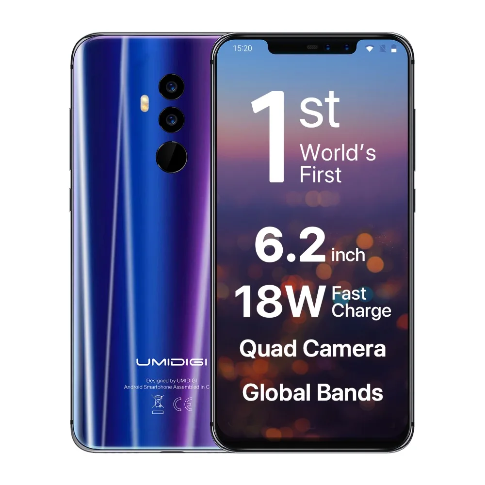 UMIDIGI Z2 Глобальный Версия Helio P23 6 ГБ Оперативная память 64 Встроенная 2 &quotFHD + полный
