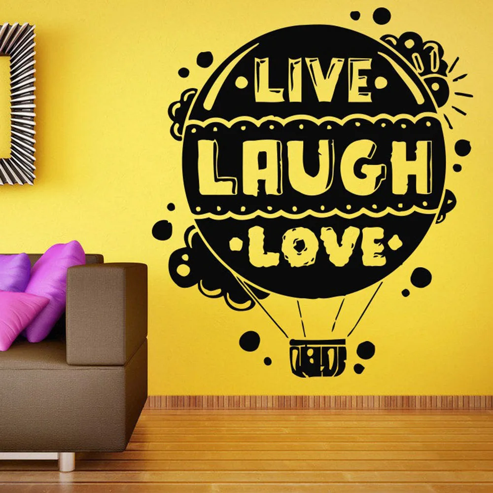 Live Quotes Wall Stickers Art Home Decoration Living Room Decals Wallpaper Laugh Love Phrase Balloon Pattern Removable B334 | Дом и сад
