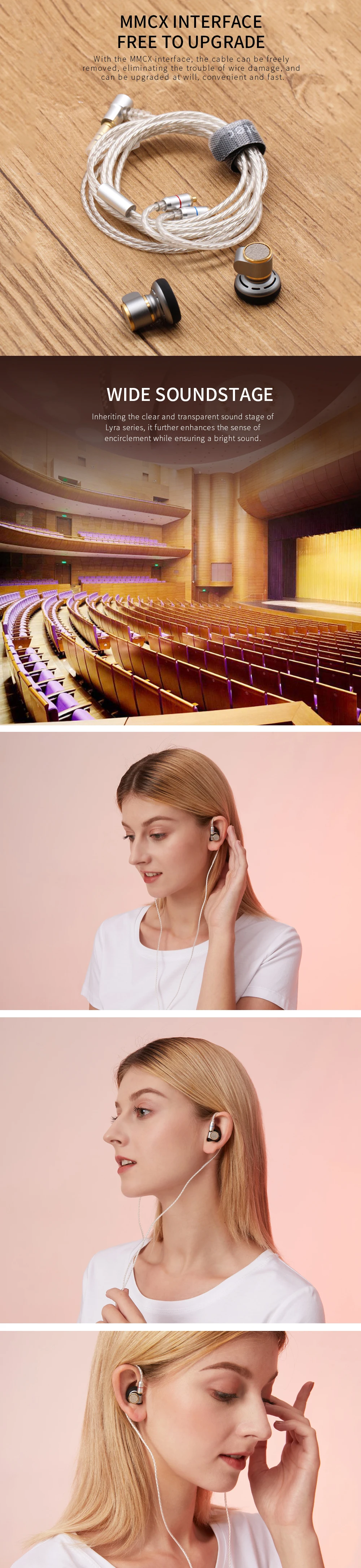 Astrotec Lyra Nature MMCX съемные наушники с высоким разрешением