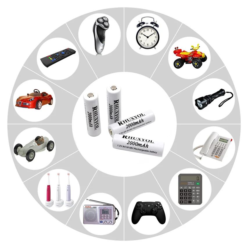 2 шт. аккумуляторные батарейки 1 в 2000 мач + 1000 AAA|aa battery|rechargeable batteryaaa rechargeable battery |