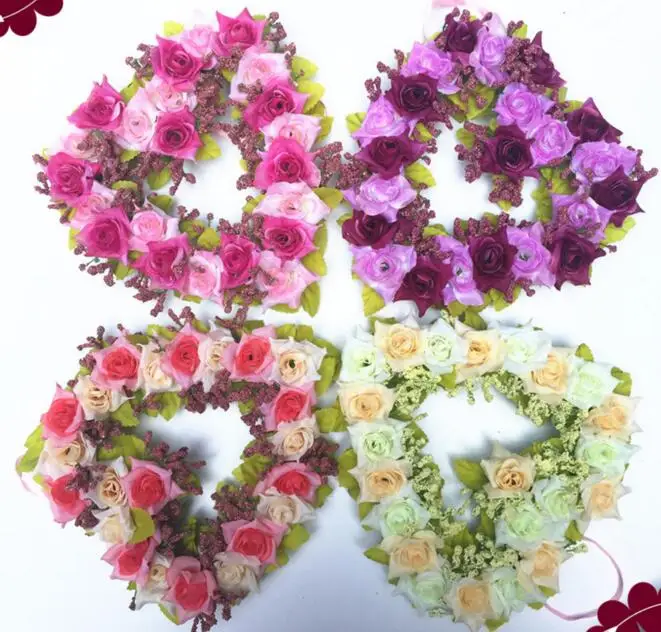 3 шт. романтический в форме сердца розы паровой венок цветет ленты для свадьбы