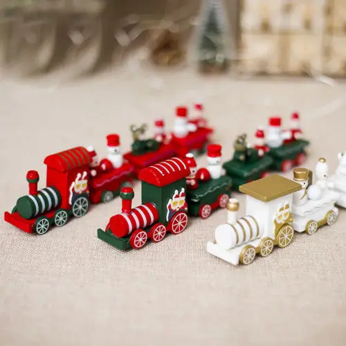Xmas деревянный Рождественский поезд Санта Клаус фестиваль орнамент декора дома