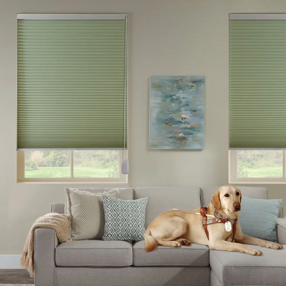 Cyan-blue full shading noise reduction insulated window blinds honeycomb roller | Дом и сад