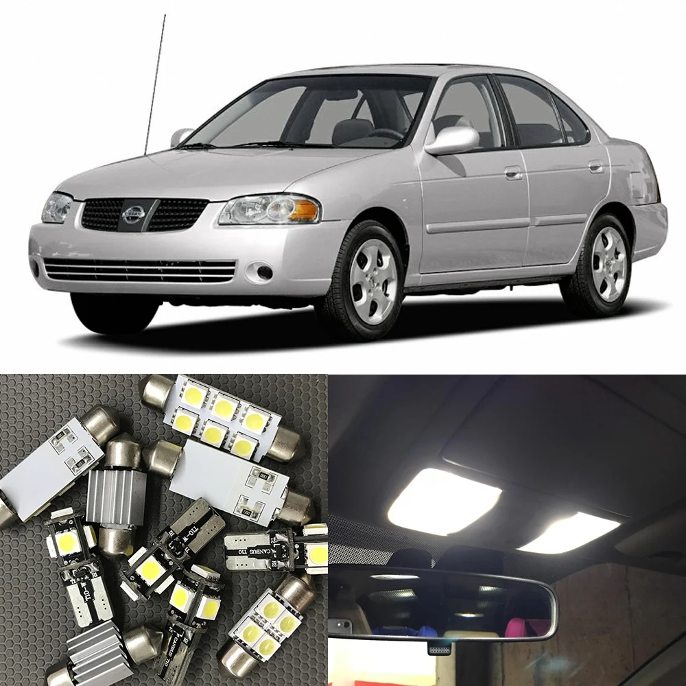9 шт. Автомобильные светодиодные лампы для салона набор 2004 2005 2006 Nissan Sentra 6000 K белая