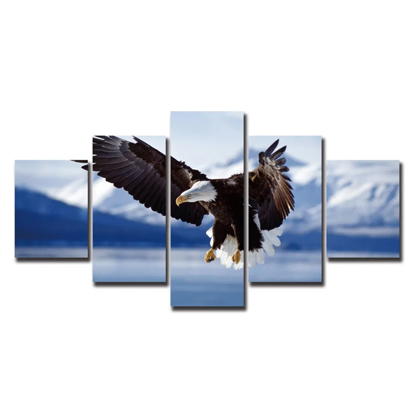 

Eagle Flying Canvas Painting Animal Wall Art Poster Modern Jokul Gift Wall Pictures For Living Room Christmas 5 Pieces Unframed