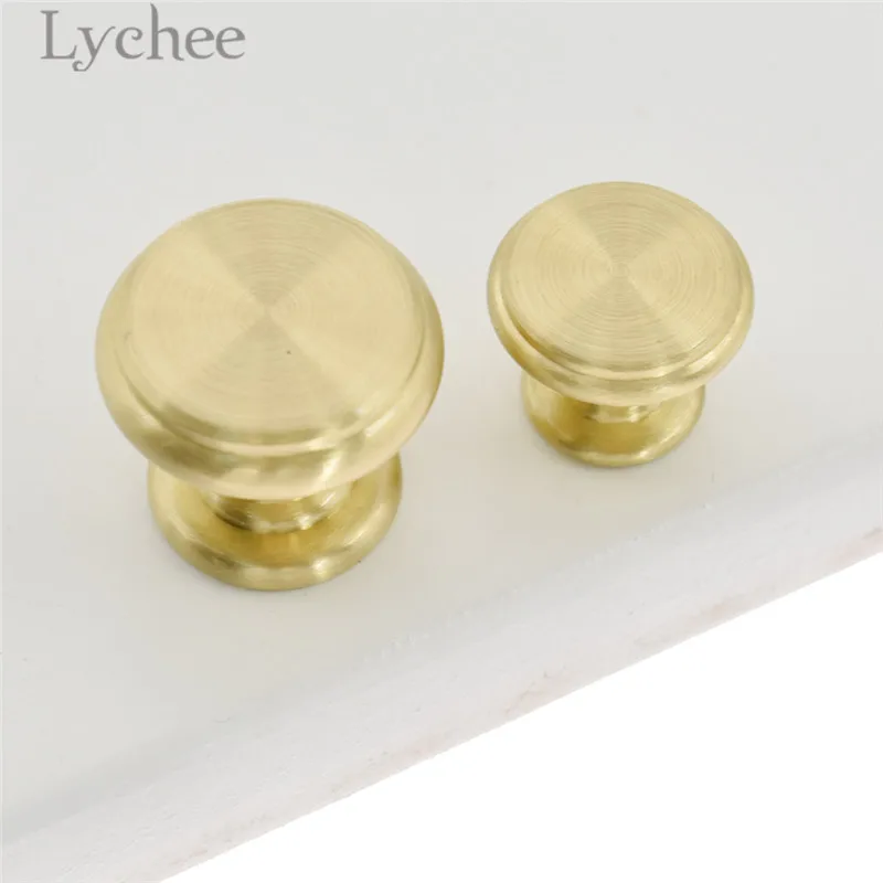 Lychee Life Твердые Латунные круглые ручки для шкафа ручка на ящики круглая товары