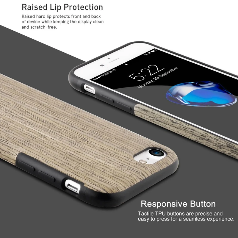 Roybens Дерево чехол для iPhone X 8 7 Xs Max XR Bamboo Деревянный Мягкие силиконовые телефон
