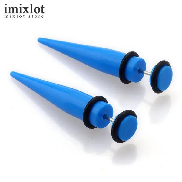 C Blue Imixlot, 2 шт., модные серьги-гвоздики, заклепки, шпилька, нержавеющая сталь, спираль, поддельные пирсинг, беруши, хрящи, трауги, пирсинг, 8 цветов - Окраска металла: C Blue