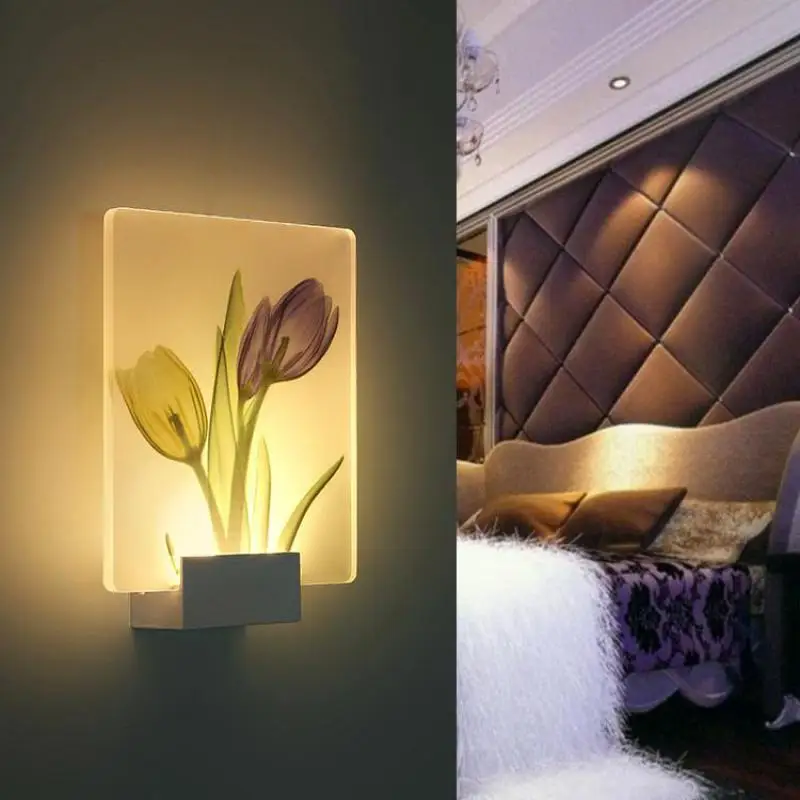 Настенный светильник с аппликацией на стену 3d светодиодные лампы для дома