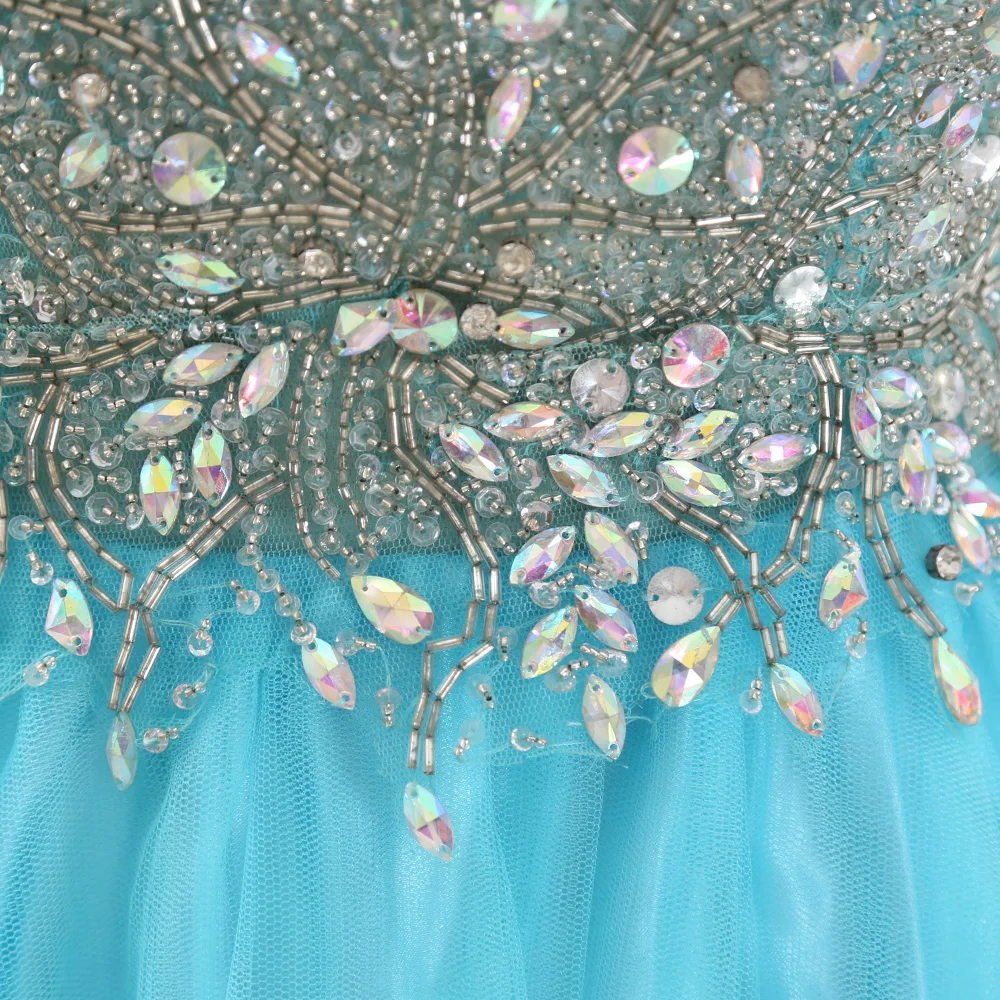 MACloth мяч водный платье совок шеи длиной до пола Длинные хрустальные тюлевые