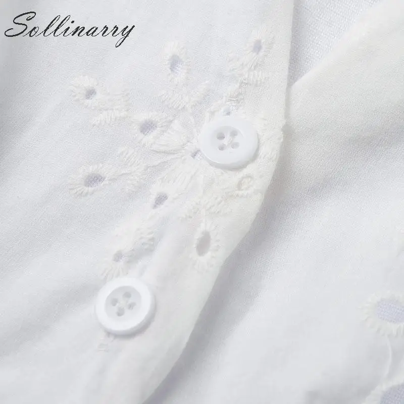 Sollinarry однотонные белые короткие топы и блузки для женщин модные блузы с оборками