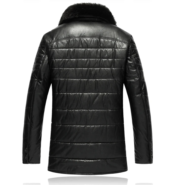 XL-7XL, 8XL, 9XL, модная зимняя кожаная куртка, Мужская, утолщенная, теплая, меховой воротник, искусственная кожа, пальто, мужские парки размера плюс, Jaqueta De Couro