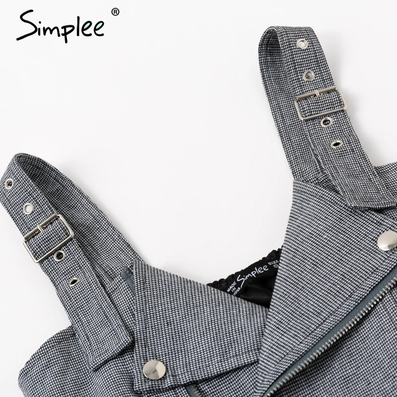 Женское осенне зимнее платье Simplee клетчатое короткое с поясом сексуальное мини V