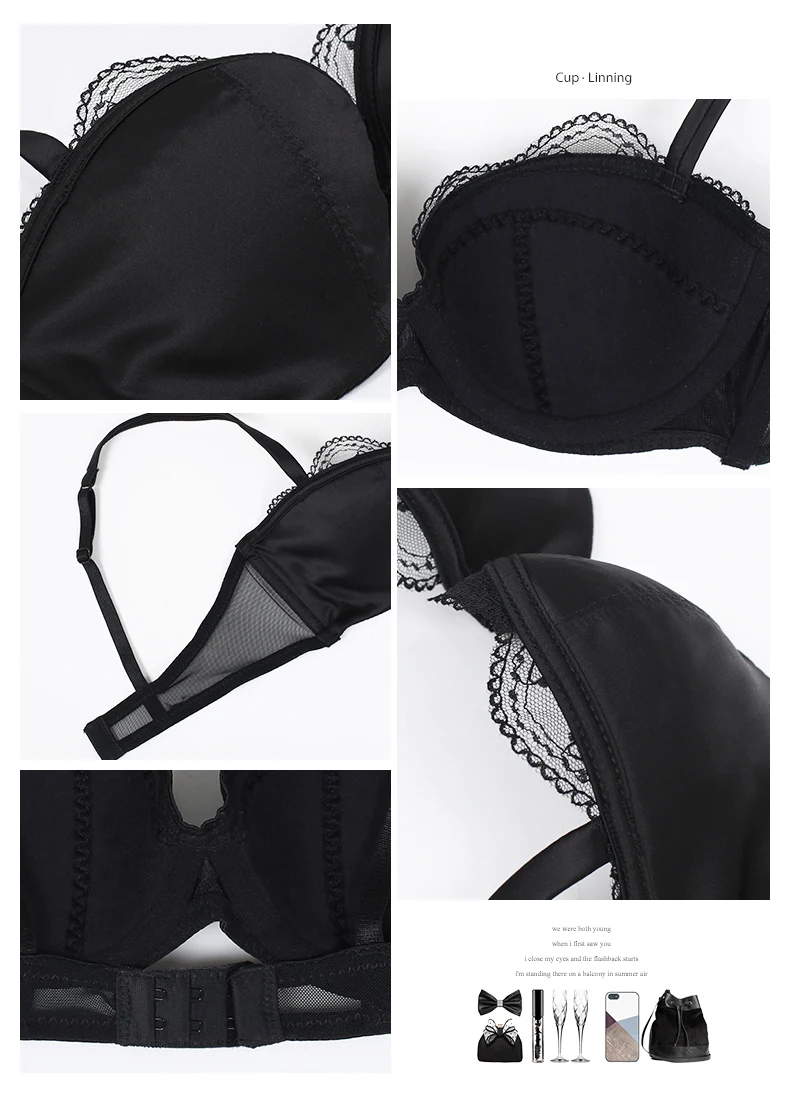 Горячая 2016 половина чашки оборками атласные бесшовные свадебные бюстгальтер