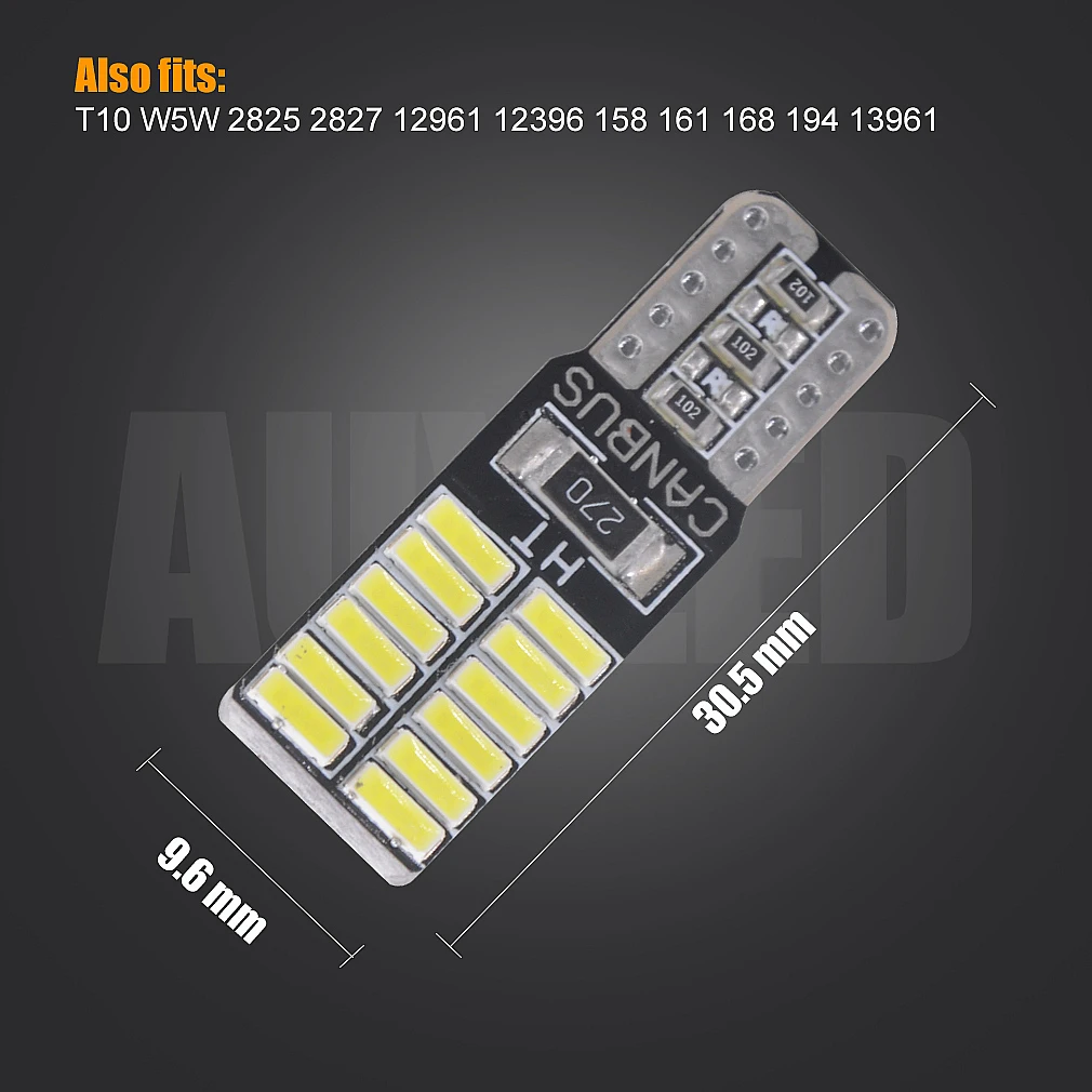 2 шт. супер яркий T10 светодиодный 194 501 W5W 24 SMD 4014 Canbus безотказные автомобильные Внутренние огни авто габаритные лампы DC 12 В