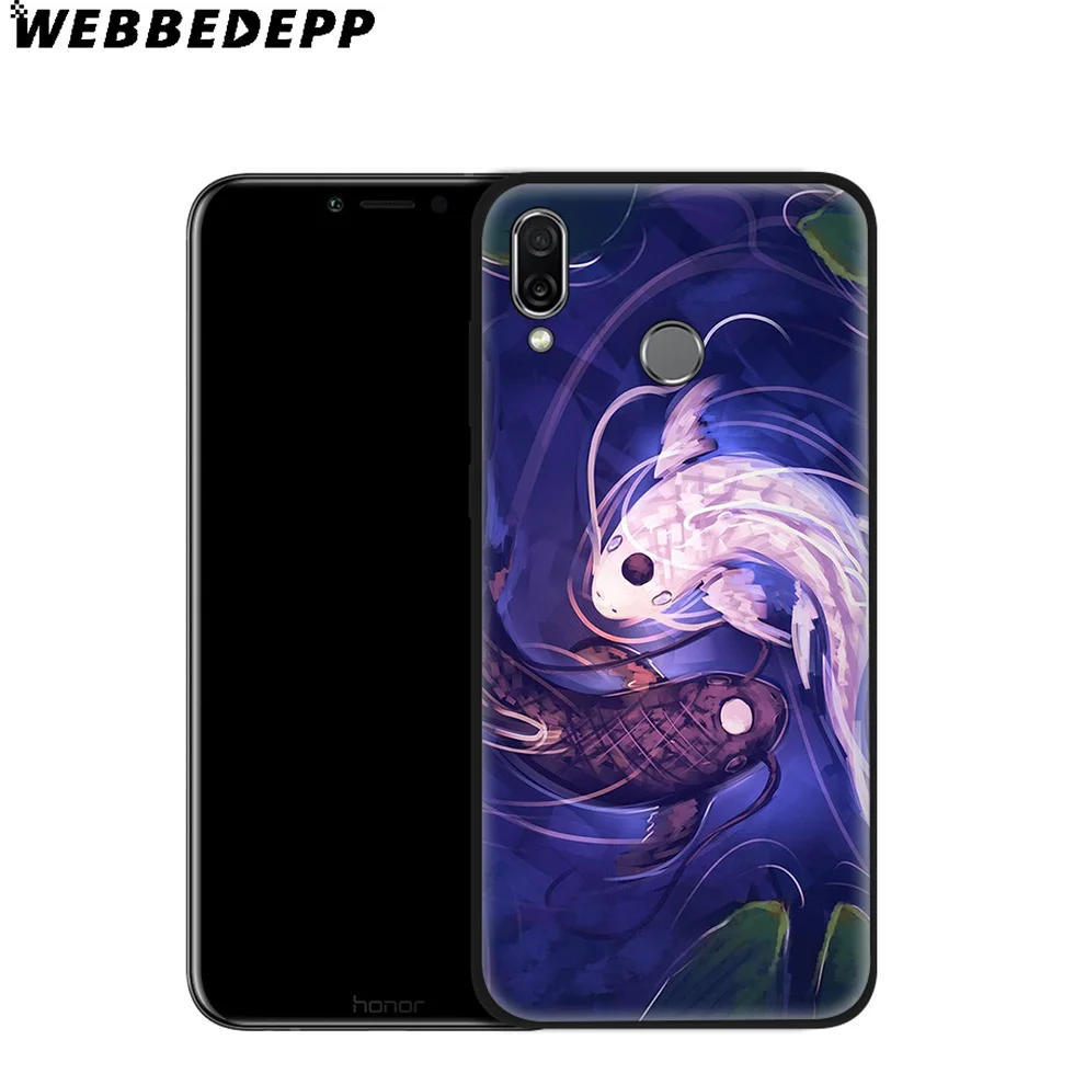 ВЕББЕДЕПП Карп Рыба Япония Мягкий чехол для Huawei Mate Honor 20 6A 7A 7C 7X 8 9 9X 10 View Lite Pro 30 он.
