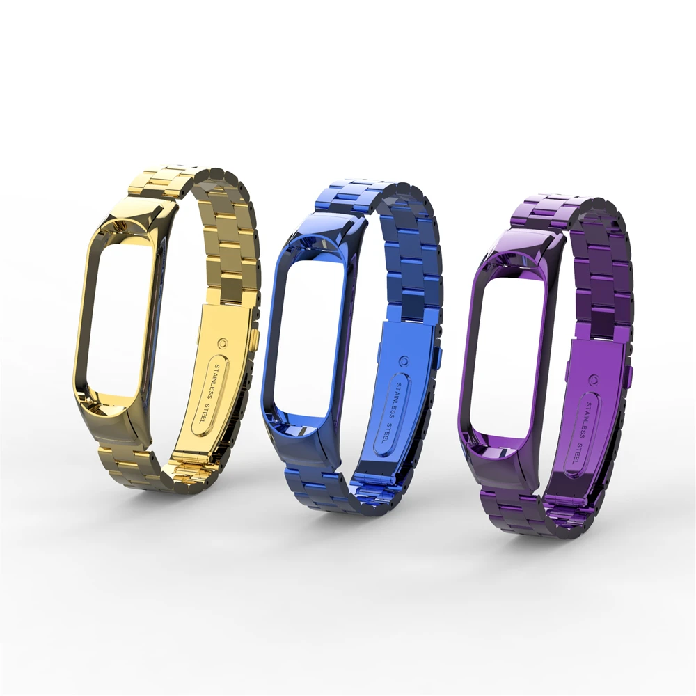 Металлический ремешок для mi Band 3 mi band 4 сменный ремешок для Xiaomi mi Band аксессуары для смарт-браслета стальной ремешок