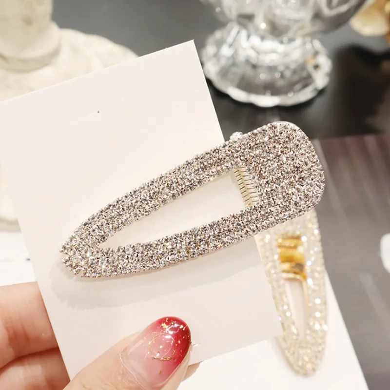BlingBling металлические стразы аксессуары для волос для женщин геометрический золотистый заколки для волос для девочек жемчужные Заколки Для Волос
