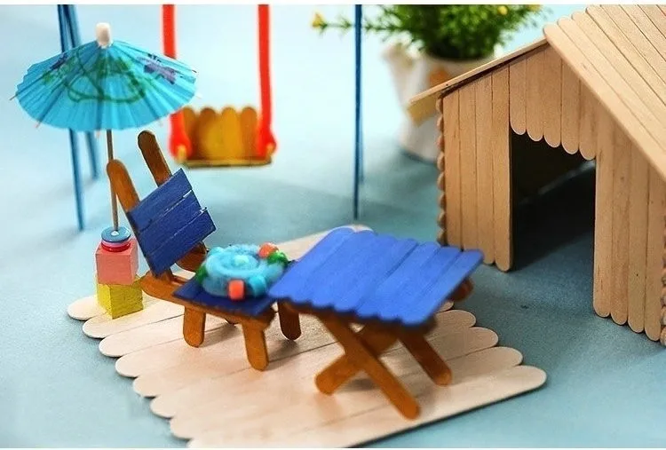 Lucia Crafts, деревянная палочка для мороженого, ложка, держатель для торта, палочки для изготовления, держатель, красочные детские ручные ремесла, художественный инструмент E1304